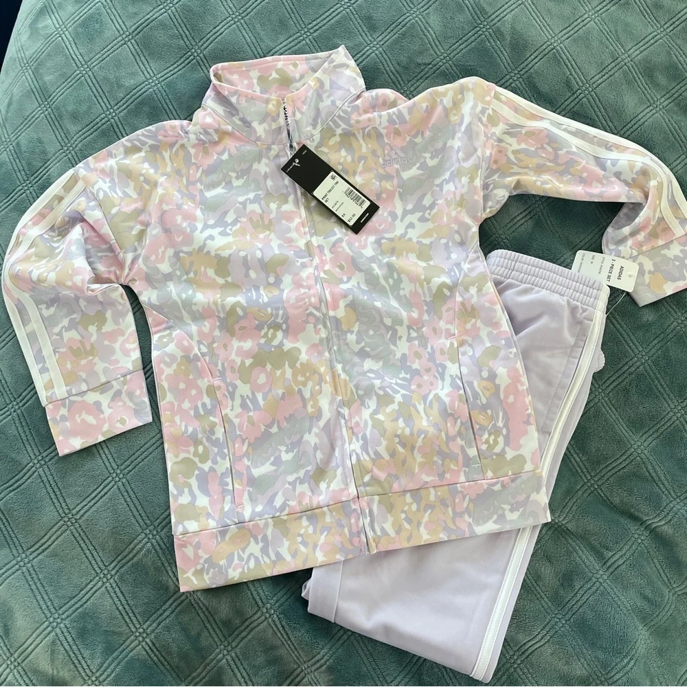 ADIDAS || Pastel Camo Track Jacket and Pants Set - NWT - Picture 1 of 3